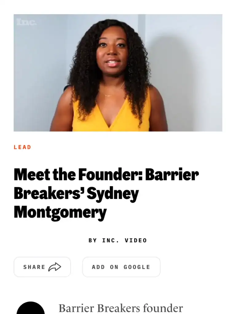 Homepage - inc-meet-the-founder-sydney-montgomery-barrier-breakers