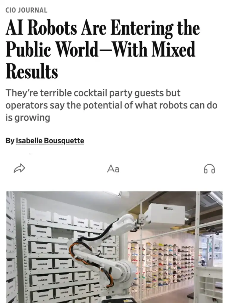 When it matters - wall-street-journal-ai-robots-are-entering-the-public-worldwith-mixed-results